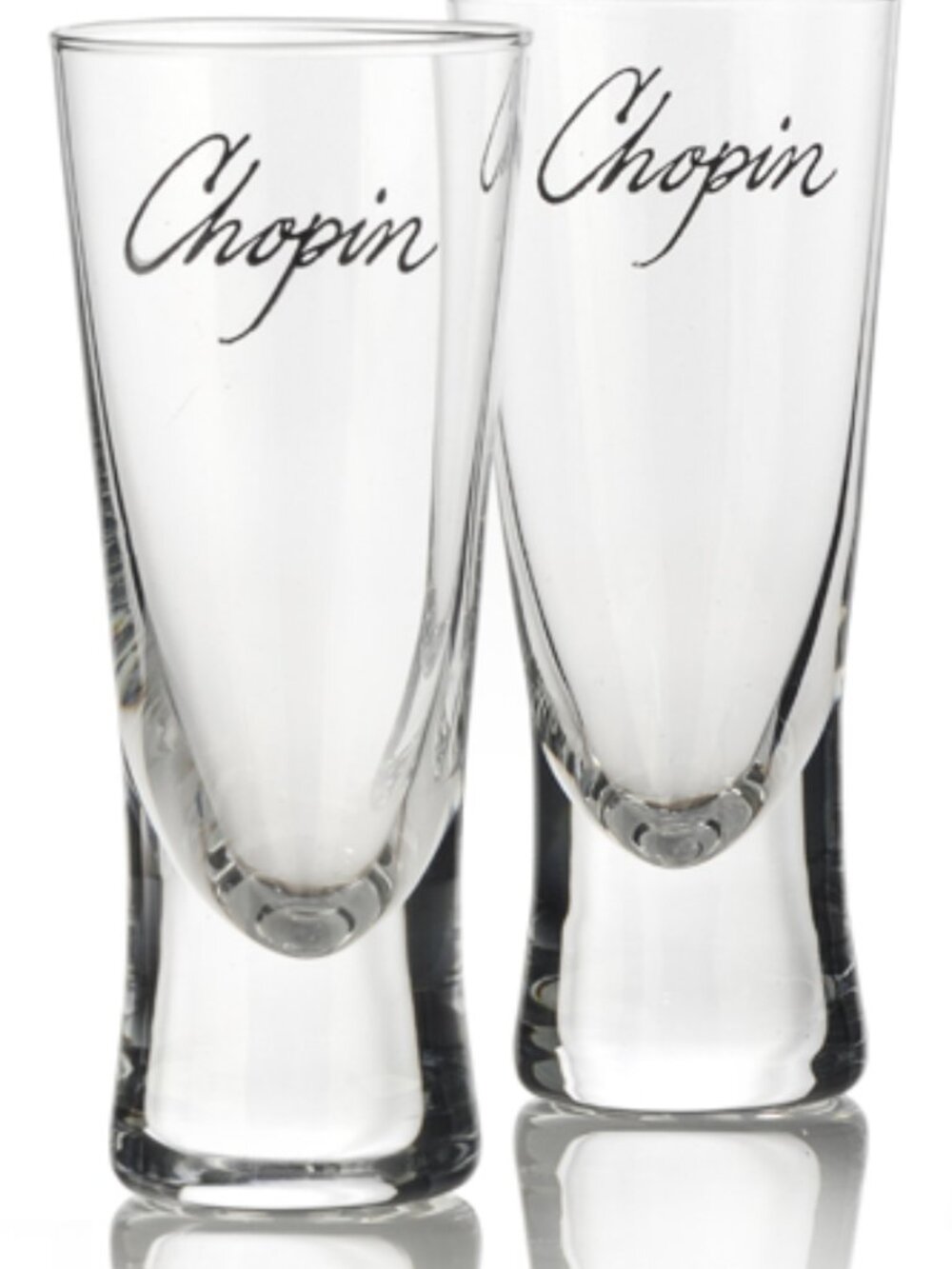 Pair of Chopin Vodka Tall Shot Glass Shotglass Barware
